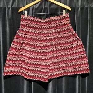H&M Black and Red Textured Skirt